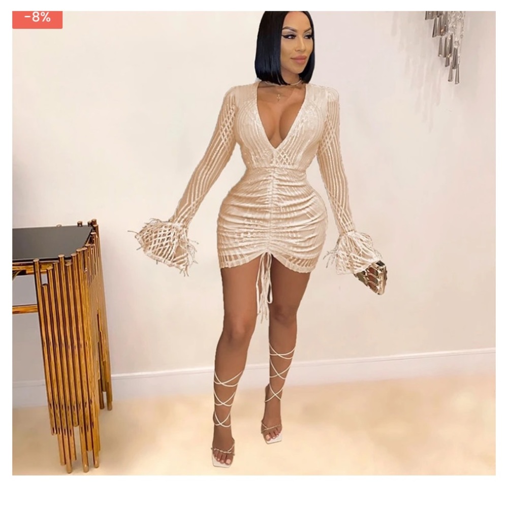 Gold sequin dress